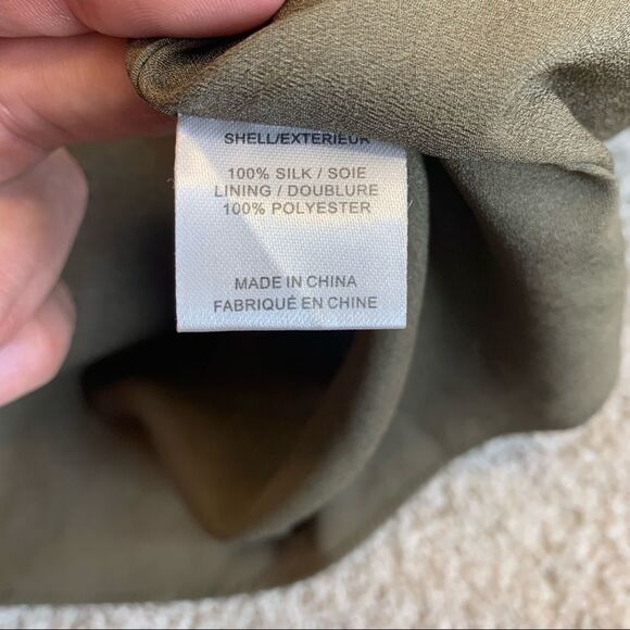 HAUTE Hippie Military green grommets silk dress Sz XS - Picture 7 of 14